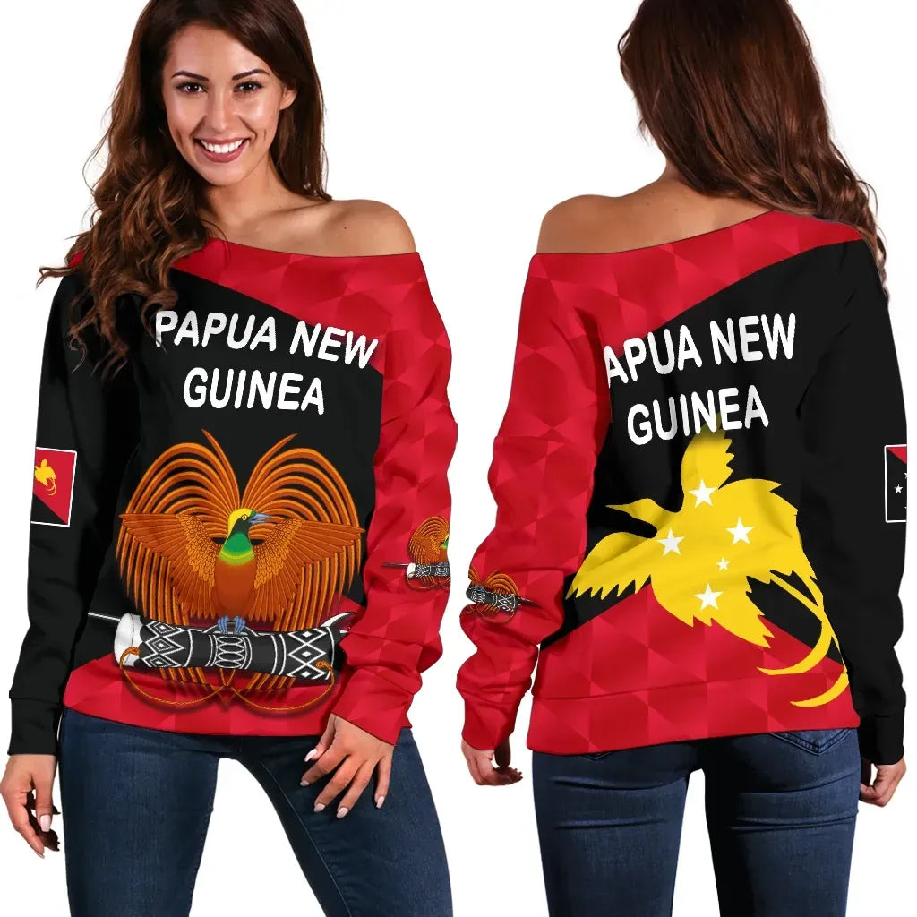 Papua New Guinea Women Off Shoulder Sweater Sporty Style