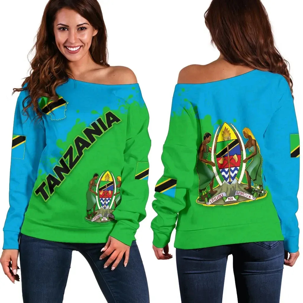 Tanzania Women Off Shoulder Uhuru na Umoja Version