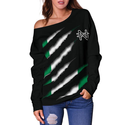 Nigeria Women's Off Shoulder Sweater Inside Me Bn09