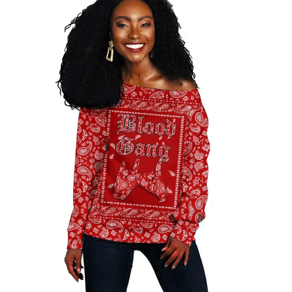 Blood Gang Off Shoulder Sweater