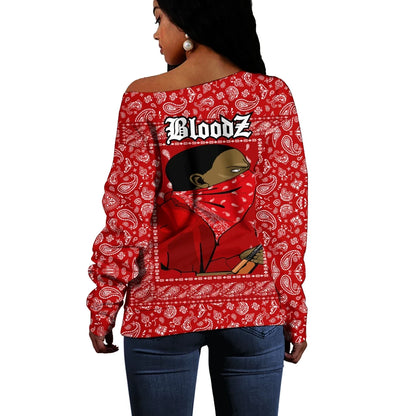Blood Gang Off Shoulder Sweater