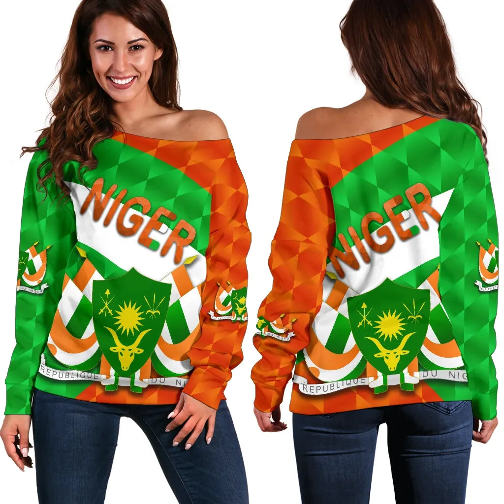 Niger Women Off Shoulder Sweater Sporty Style