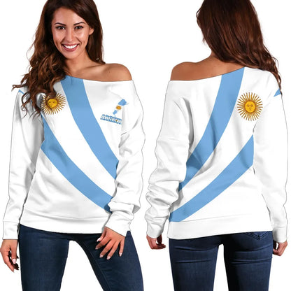 Argentina Special Flag Off Shoulder Sweater