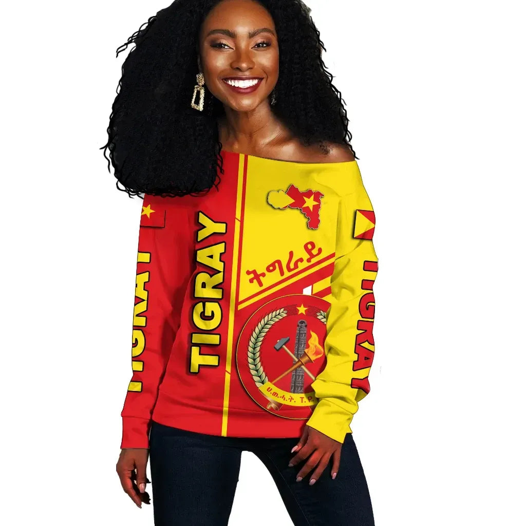 Tigray Coat Of Arms Off Shoulder Sweater