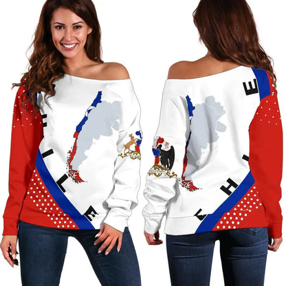 Chile Map Generation Ii Off Shoulder Sweater