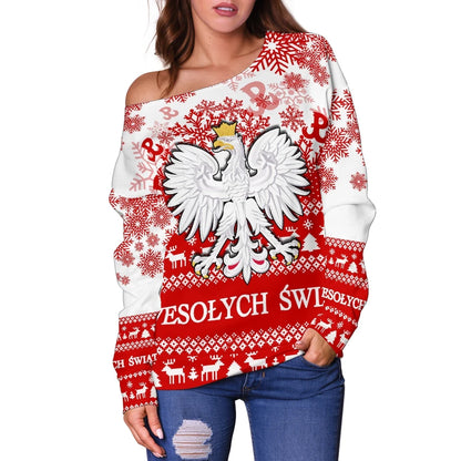 Polska Christmas Women's Off Shoulder Sweater