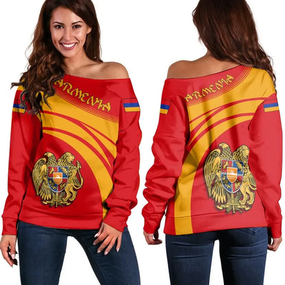Armenia Coat Of Arms Shoulder Sweater Cricket