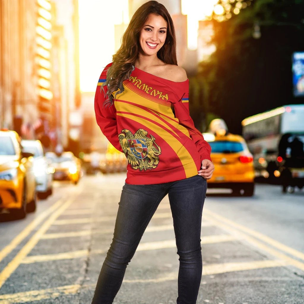 Armenia Coat Of Arms Shoulder Sweater Cricket