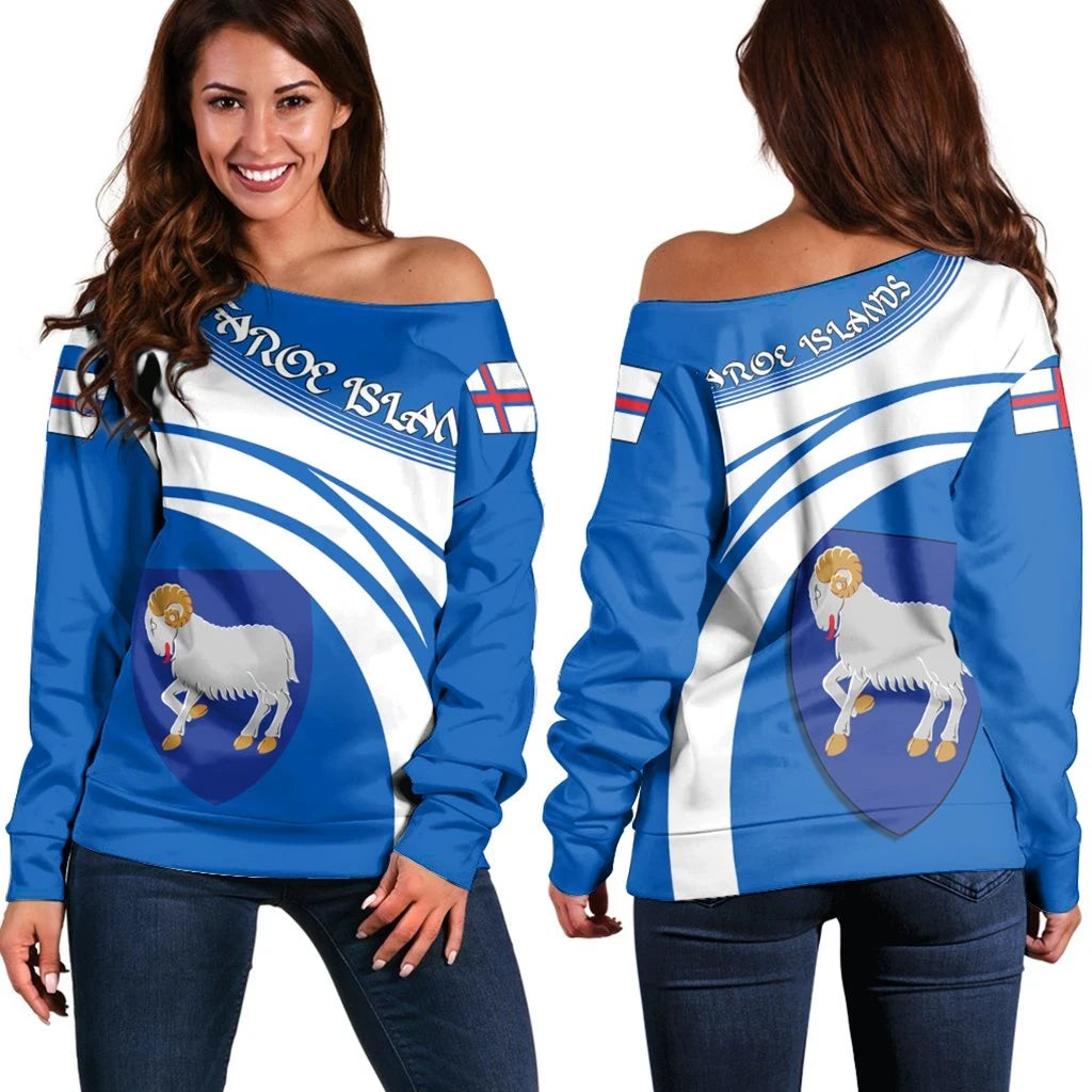 Faroe Islands Coat Of Arms Shoulder Sweater Cricket