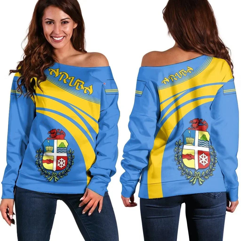 Aruba Coat Of Arms Shoulder Sweater Cricket