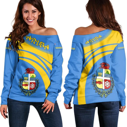 Aruba Coat Of Arms Shoulder Sweater Cricket