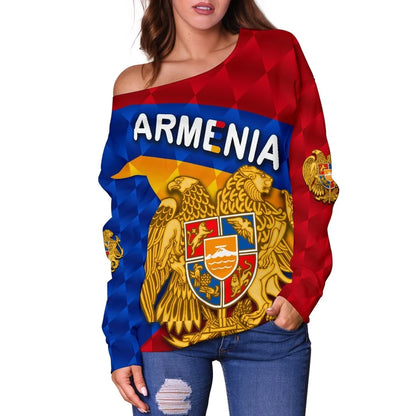 Armenia Women Off Shoulder Sweater Sporty Style