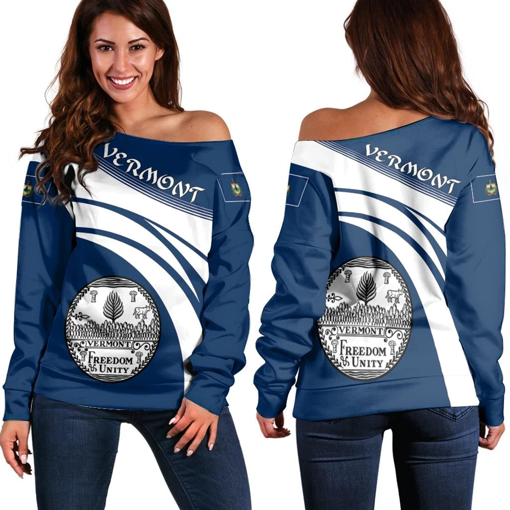 Vermont Coat Of Arms Shoulder Sweater Cricket