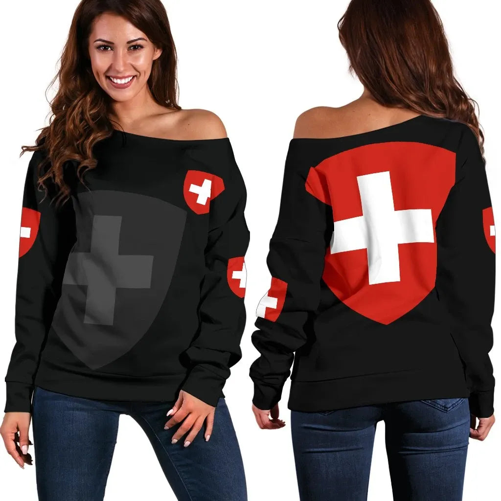 Switzerland Women's Off Shoulder Sweater