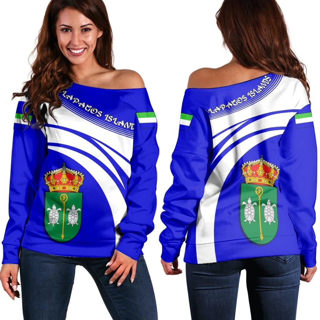 Galapagos Islands Coat Of Arms Shoulder Sweater Cricket