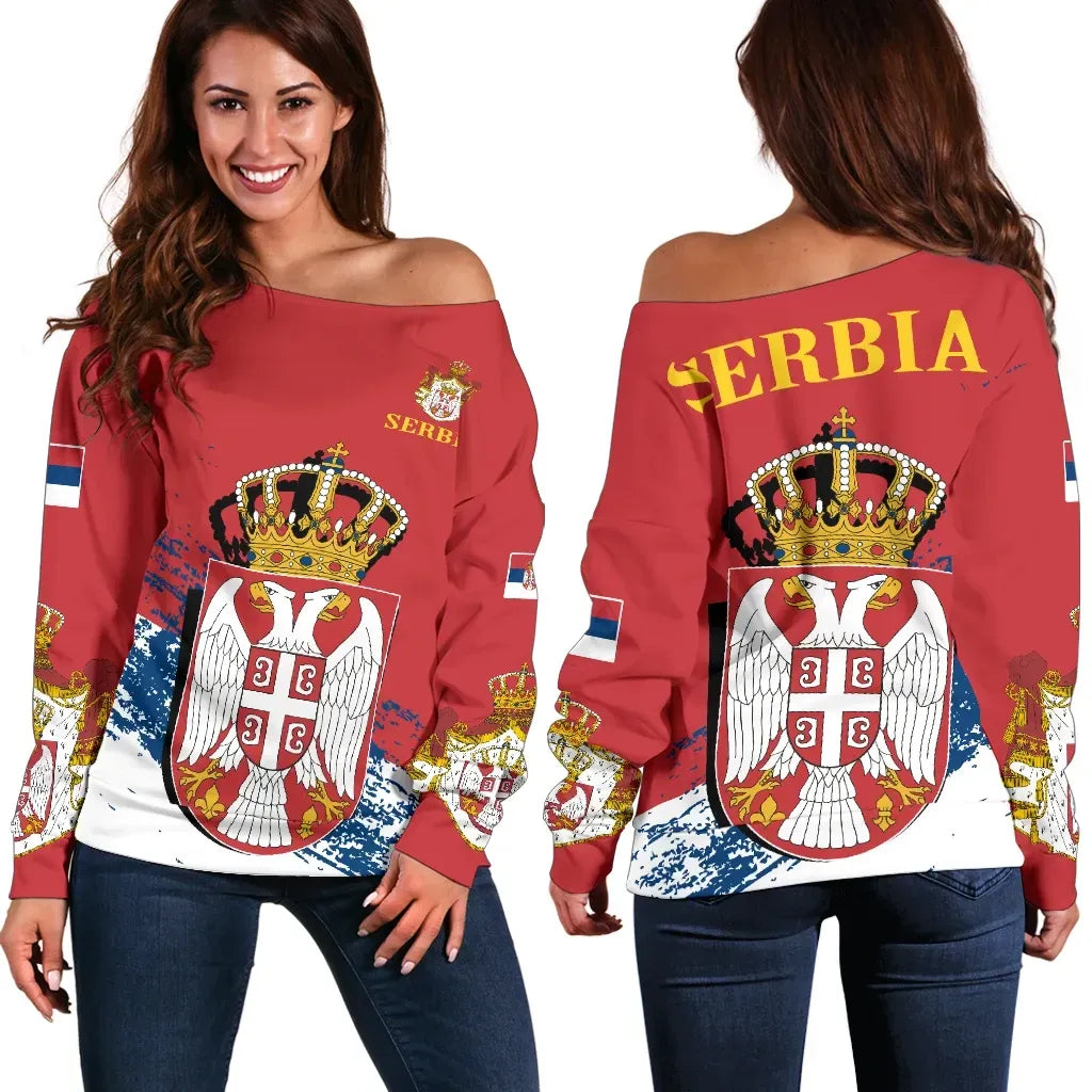 Serbia Special Off Shoulder Sweater