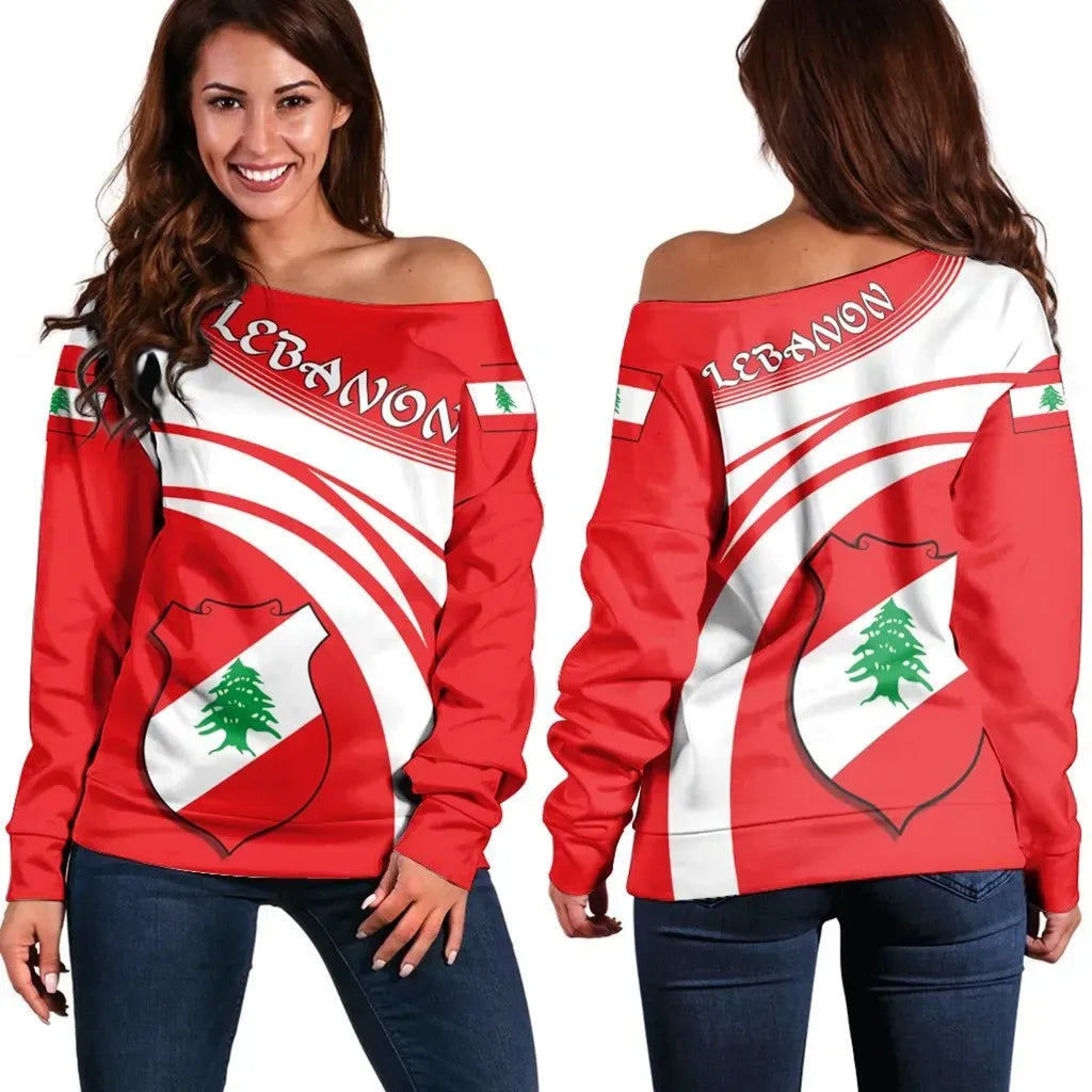 Lebanon Coat Of Arms Shoulder Sweater Cricket