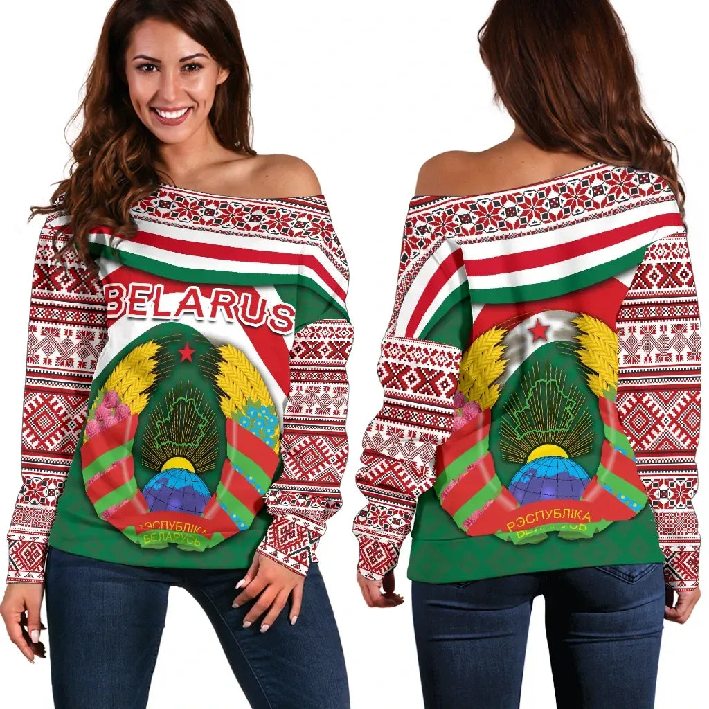 Belarus Women Off Shoulder Sweater Vibes Version