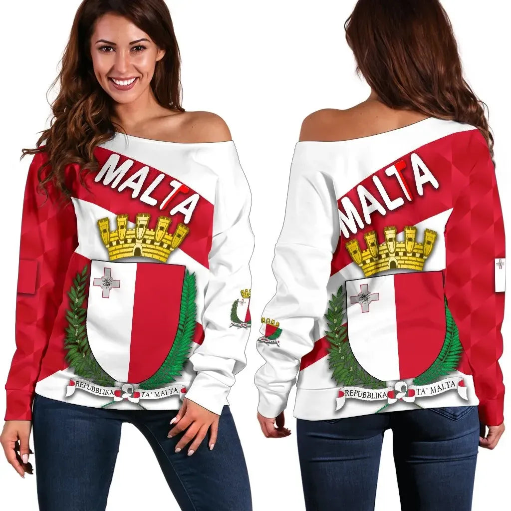 Malta Women Off Shoulder Sweater Sporty Style