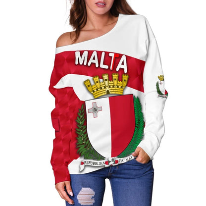 Malta Women Off Shoulder Sweater Sporty Style