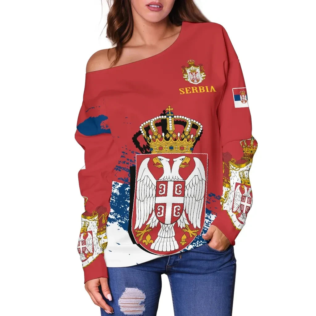 Serbia Special Off Shoulder Sweater