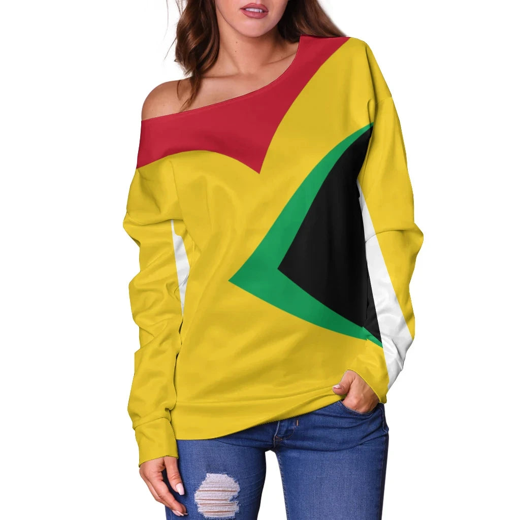 Guyana Off Shoulder Sweater Babarian Yellow