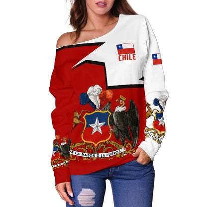 Chile Off Shoulder Sweater Special Coat of Arms