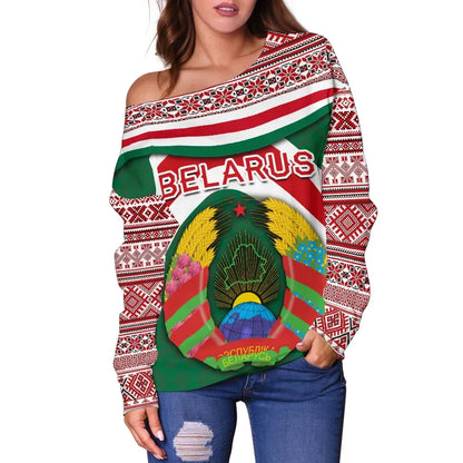 Belarus Women Off Shoulder Sweater Vibes Version