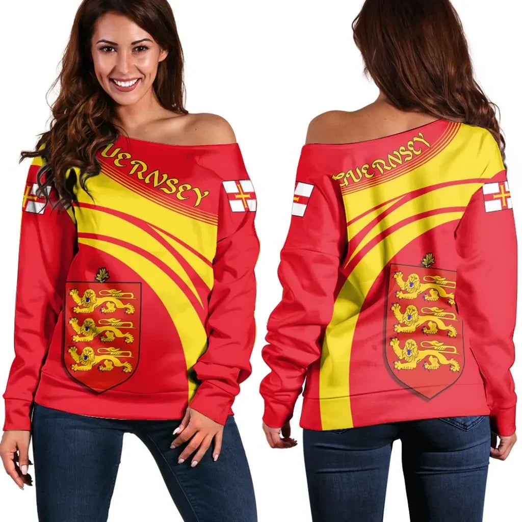 Guernsey Coat Of Arms Shoulder Sweater Cricket