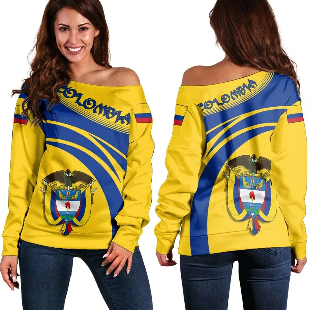Colombia Coat Of Arms Shoulder Sweater Cricket