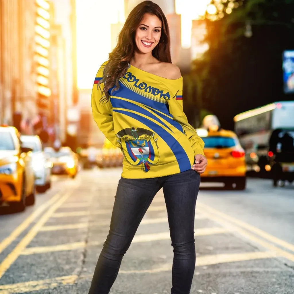Colombia Coat Of Arms Shoulder Sweater Cricket