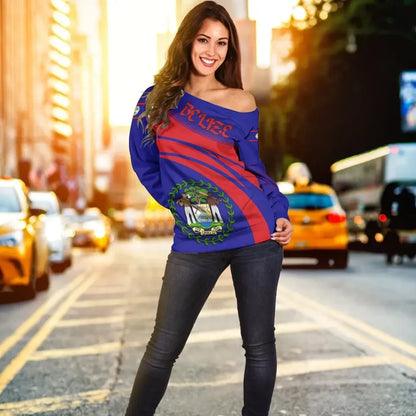 Belize Coat Of Arms Shoulder Sweater Cricket