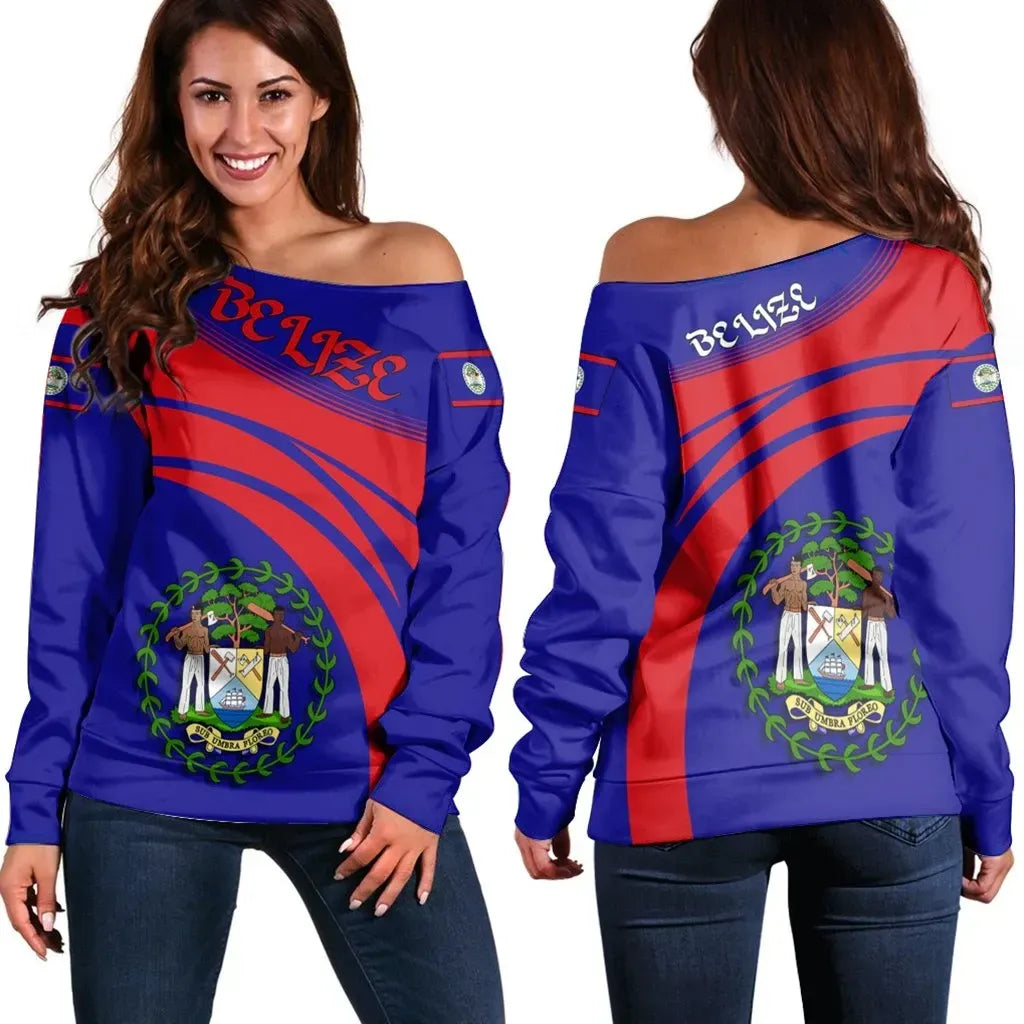 Belize Coat Of Arms Shoulder Sweater Cricket