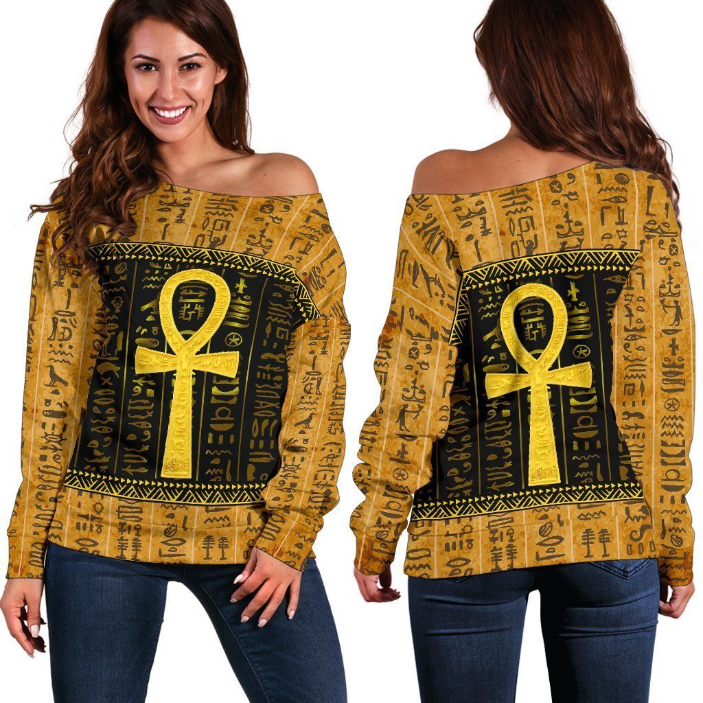 African Women's Off Shoulder Ankh Egypt