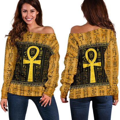 African Women's Off Shoulder Ankh Egypt