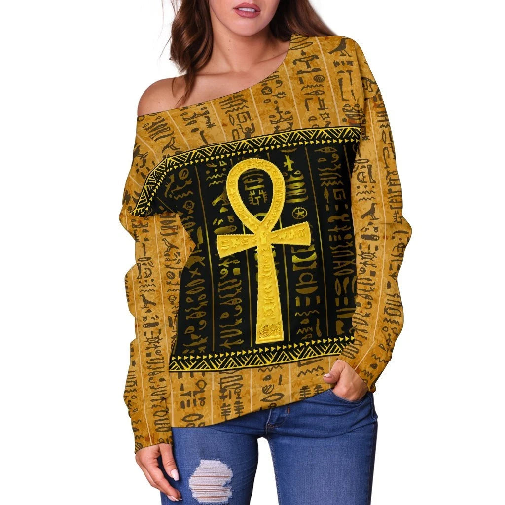 African Women's Off Shoulder Ankh Egypt