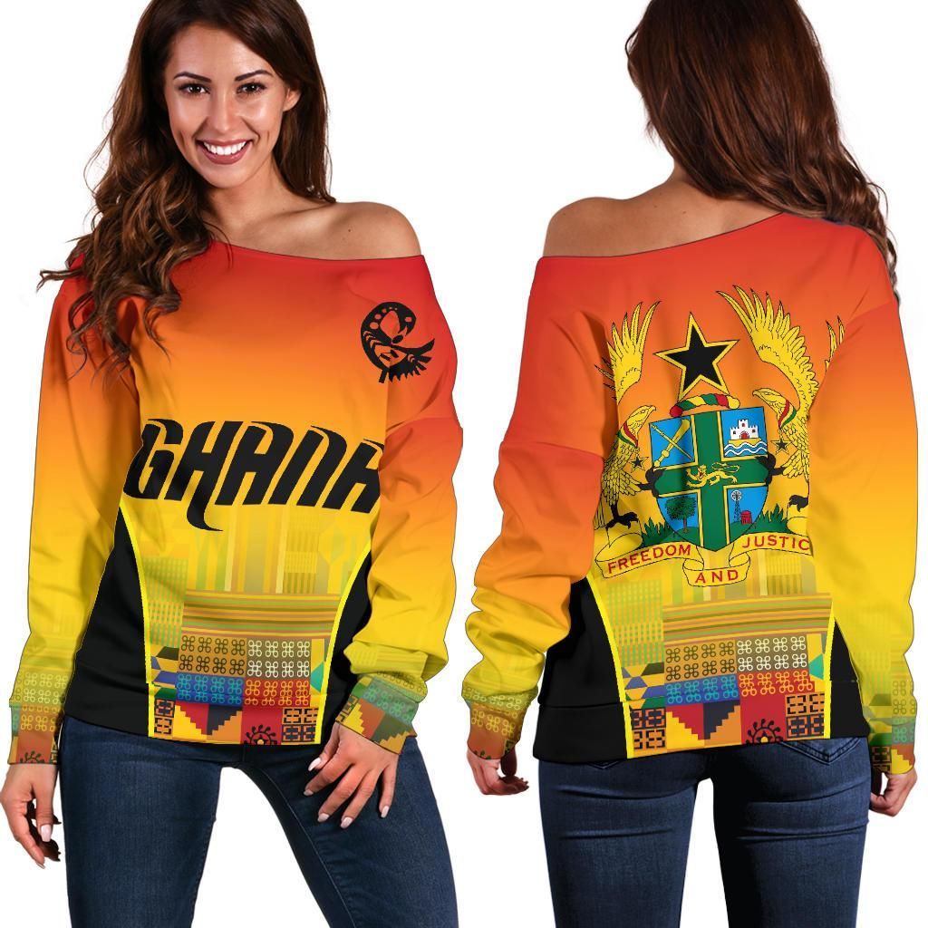 Ghana Ankara Off Shoulder Sweater