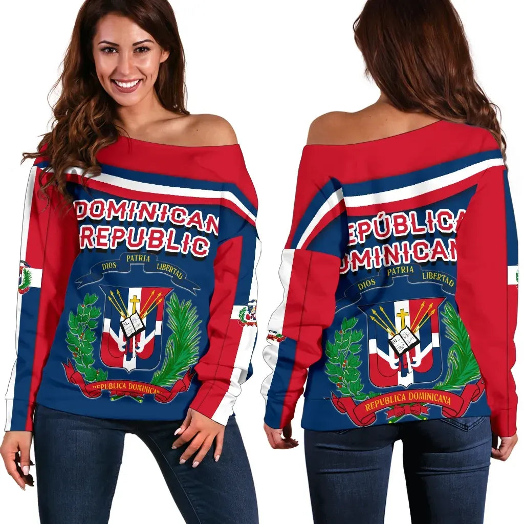 Dominican Republic Women Off Shoulder Sweater Vibes Version