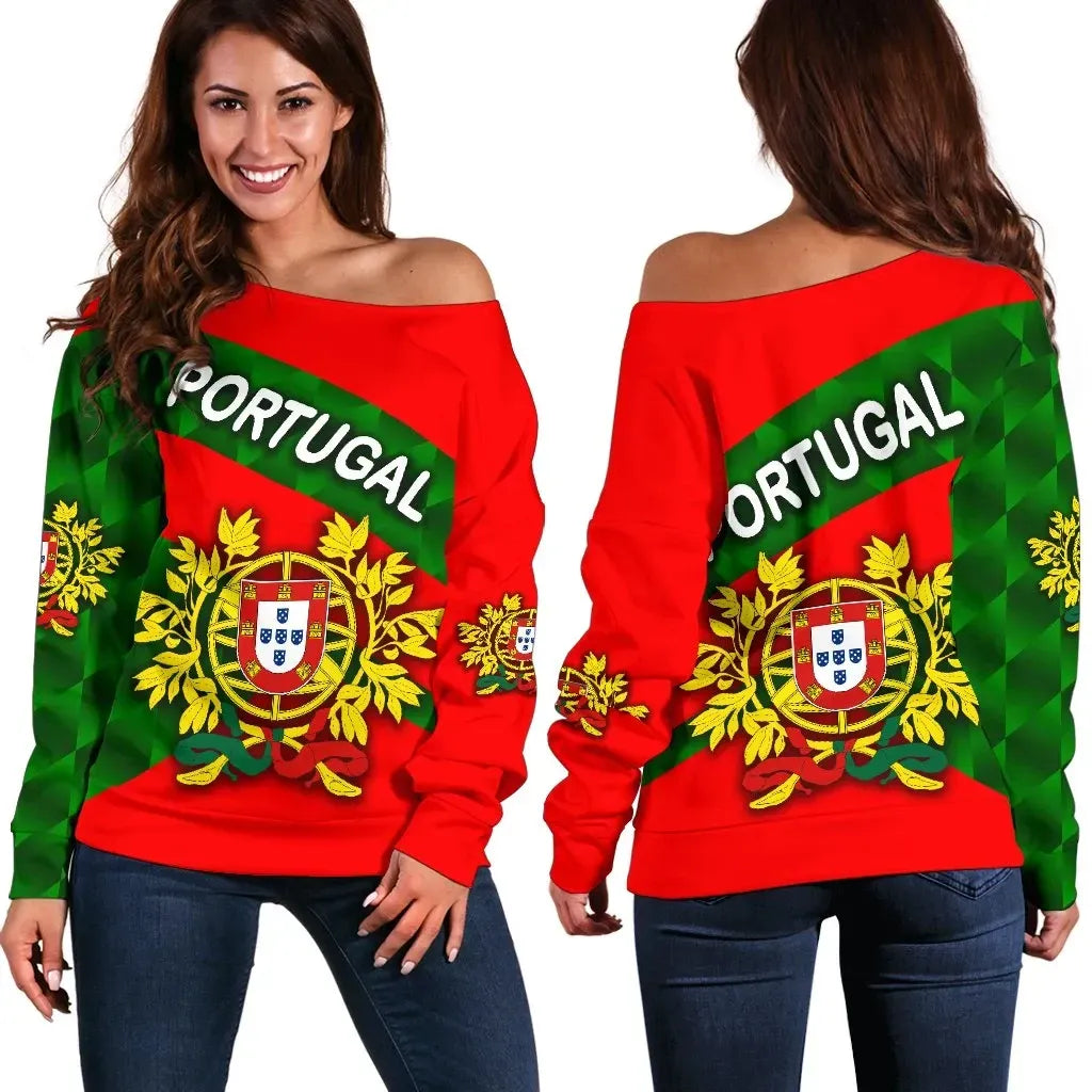 Portugal Women Off Shoulder Sweater Sporty Style