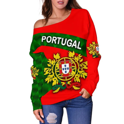 Portugal Women Off Shoulder Sweater Sporty Style