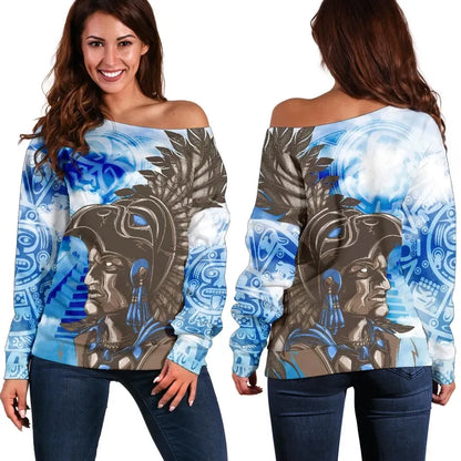 Aztec Warrior Women's Off Shoulder Sweater Th00