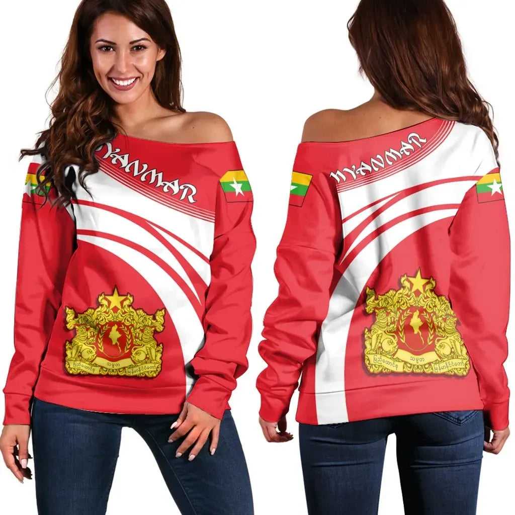 Myanmar Coat Of Arms Shoulder Sweater Cricket
