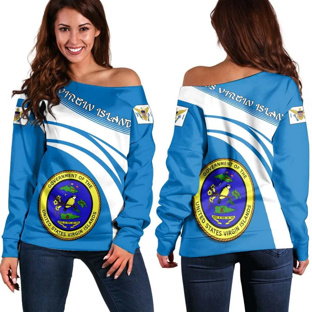 US Virgin Islands Coat Of Arms Shoulder Sweater Cricket