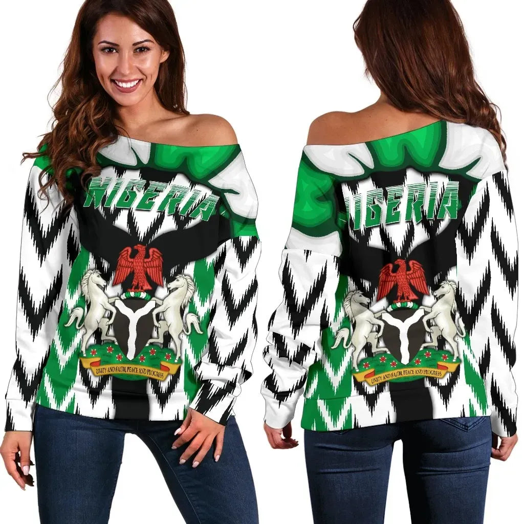 Nigeria Women's Off Shoulder Sweater Simple Version