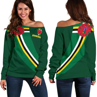 Dominica Women's Off Shoulder Special Flag