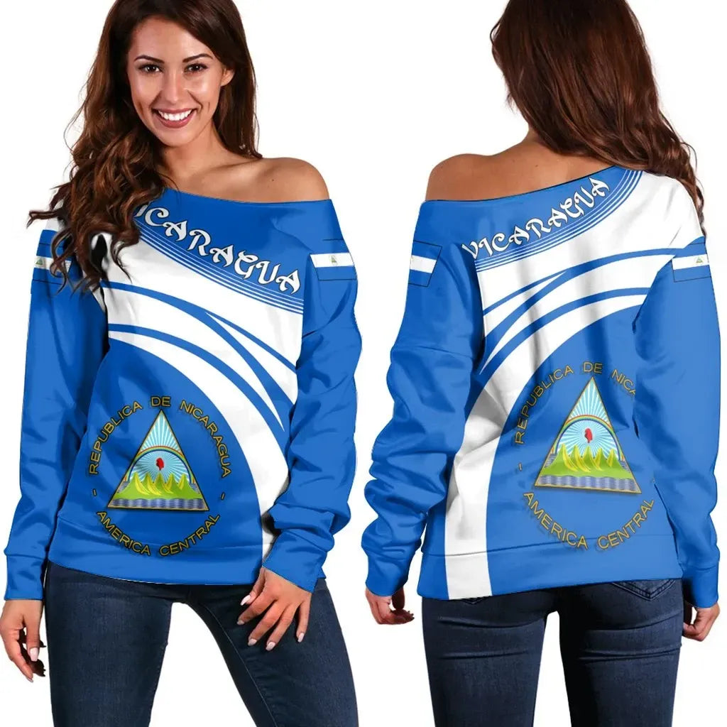 Nicaragua Coat Of Arms Shoulder Sweater Cricket