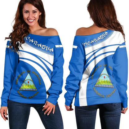 Nicaragua Coat Of Arms Shoulder Sweater Cricket