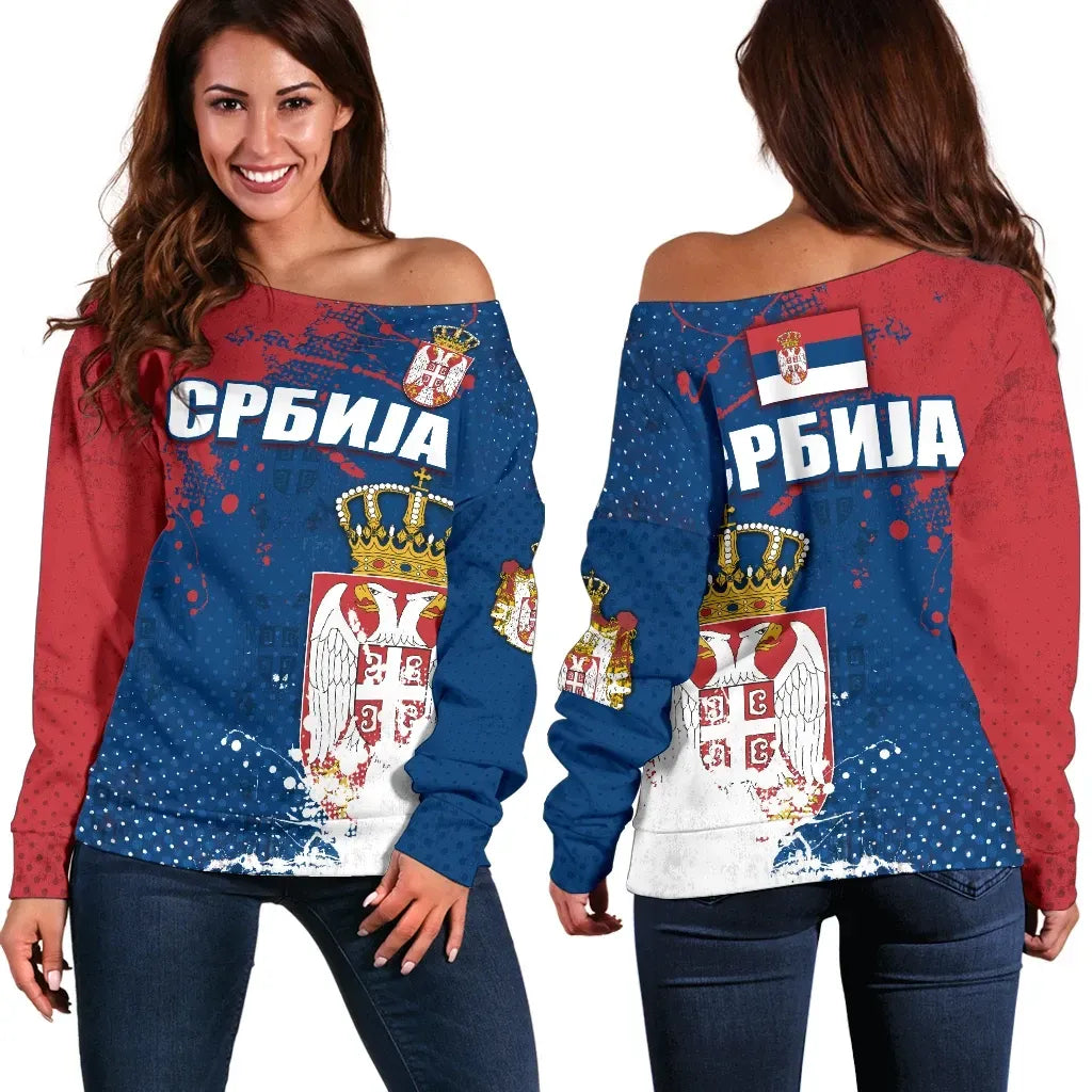 Serbia Off Shoulder Sweater The Great Serbia Serbian Language