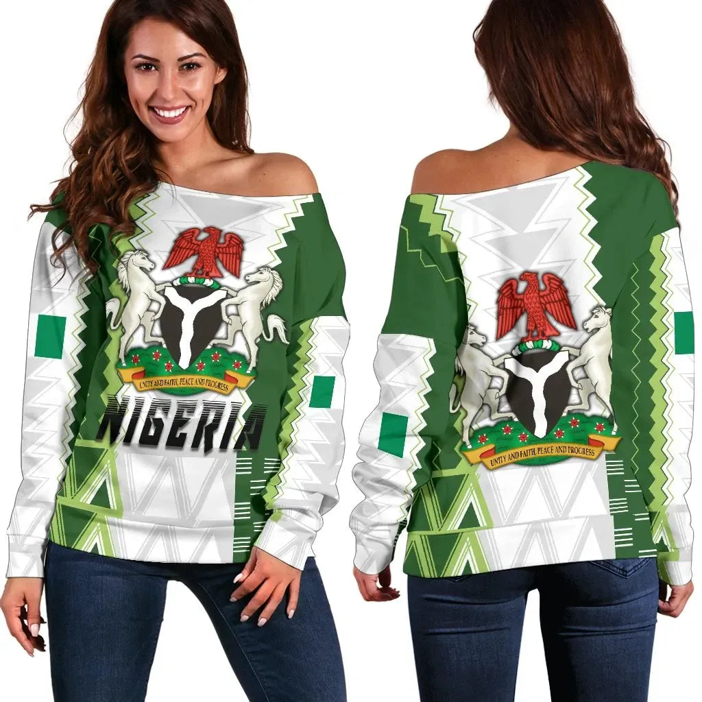 Nigeria Women's Off Shoulder Sweater Simple Sports Version