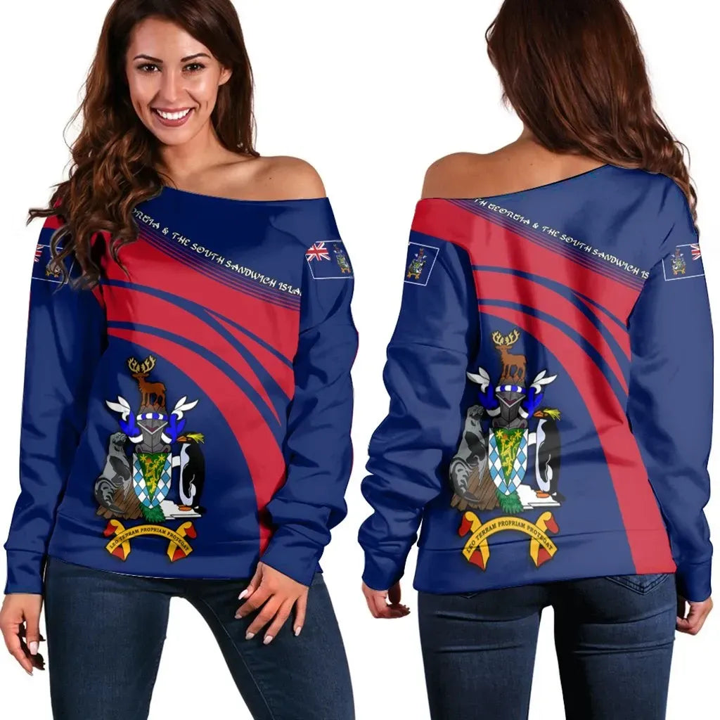 South Georgia and the South Sandwich Islands Coat Of Arms Shoulder Sweater Cricket